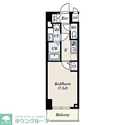 Alivis一之江 2階1Kの間取り