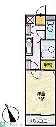 グリーンパレス 3階1Kの間取り