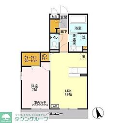 ドルチェ・アンナ　B 3階1LDKの間取り