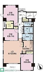 ガーラ・レジデンス馬橋 2階3LDKの間取り