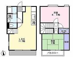 久保木テラスハウス 2LDKの間取り