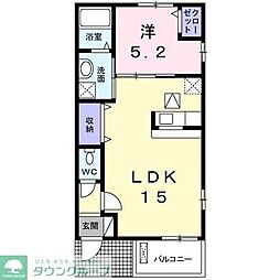 カトル・セゾン 1階1LDKの間取り