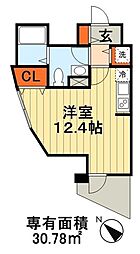 ＳＩＤＥ　Ｏｎｅ 6階ワンルームの間取り