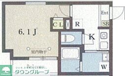 Paddy‘s Mimomi 3階1Kの間取り