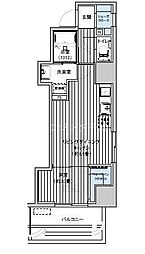 都営新宿線 本八幡駅 徒歩1分の賃貸マンション 11階1LDKの間取り