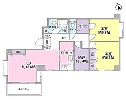 シルバラード 6階2SLDKの間取り