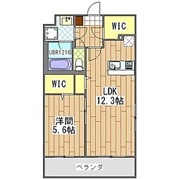 ファーストレジデンスもねの里 3階1LDKの間取り
