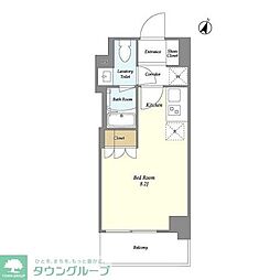 ＢＰＲレジデンス船橋本町 8階ワンルームの間取り