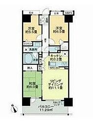 グランヒルシティ　ミレナ 12階3LDKの間取り