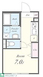 コルビジェIV 3階ワンルームの間取り