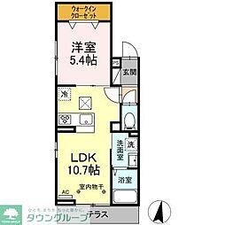 ルリアン東葛西 1階1LDKの間取り