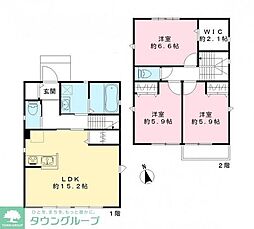 飯山満町3丁目戸建貸家　Ｇ棟 2階3LDKの間取り