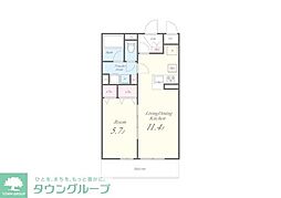 プローシュ 2階1LDKの間取り