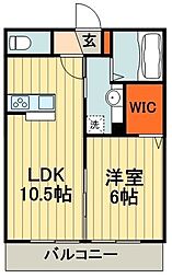 ディアコートＭ 1階1LDKの間取り