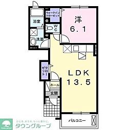 ブローテ　Ａ 1階1LDKの間取り