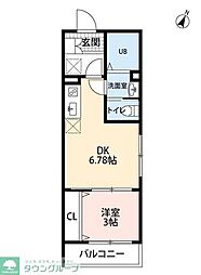 グロースフル南行徳 1階1DKの間取り