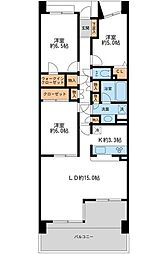 リーベスト西千葉 8階3LDKの間取り