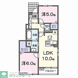 ラ・カーサ・フェリーチェ 2LDKの間取図画像