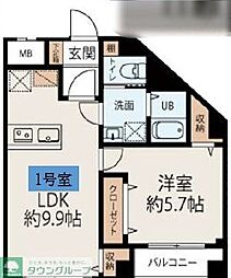 CONNECT PARK HILLS 本郷町 1LDKの間取図画像