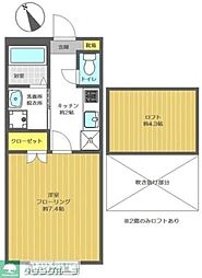 アールブラン 1階1Kの間取り