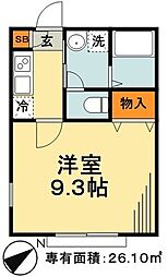 クレドールIV 1階1Kの間取り