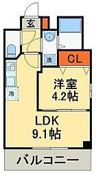 アイリー千葉 4階1LDKの間取り