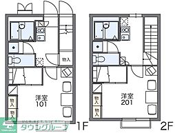 レオパレスRITZ-2 1Kの間取図画像