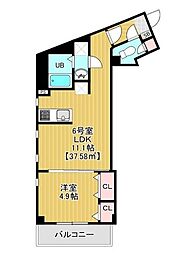 ルクセント検見川 1LDKの間取図画像