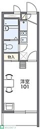 レオパレスMASA100 1Kの間取図画像