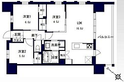 千葉市中央区問屋町マンション 3LDKの間取図画像