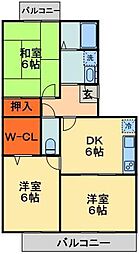 フェニックスB 3DKの間取図画像