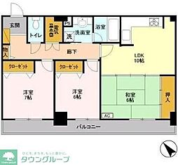 オーシャンビュー壱番館 3LDKの間取図画像