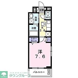 ボヌール・ミウラ 1Kの間取図画像