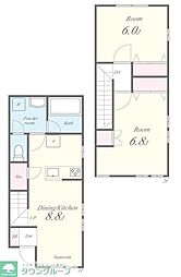 mi patio B棟 2DKの間取図画像