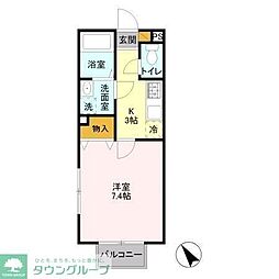 グレイス 1Kの間取図画像