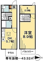T&M船堀 1SDKの間取図画像