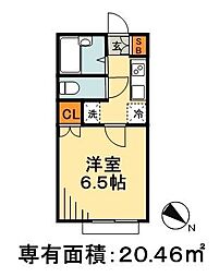エルマーナ瑞江 1Kの間取図画像