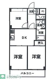 ブルームライフ市川 3DKの間取図画像