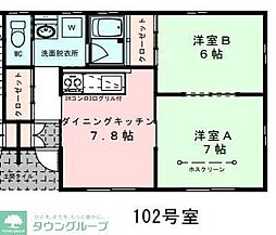 レジデンス大巌寺 2DKの間取図画像