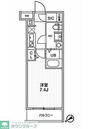 ジェノヴィア京成立石4スカイガーデン 1Kの間取図画像