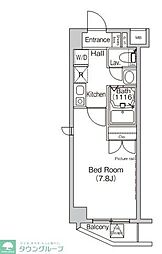 プライムアーバンカサイイースト 1Kの間取図画像