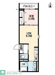 robot home 前原II(ロボットホームマエバラツー) 1LDKの間取図画像
