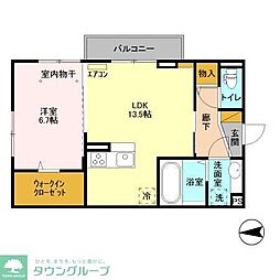 TOP11 1LDKの間取図画像