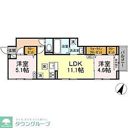 セレスティア瑞江III 2LDKの間取図画像