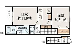 コネクトパーク花園町 1LDKの間取図画像