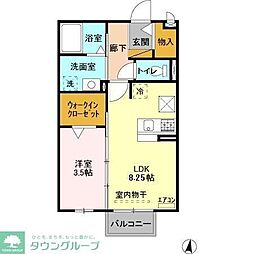 グリーンコート 1LDKの間取図画像