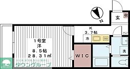 AJ津田沼3 1Kの間取図画像