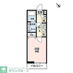 エクセラン上本郷II 1Kの間取図画像