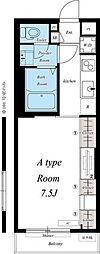 リブリ・桂 1Kの間取図画像