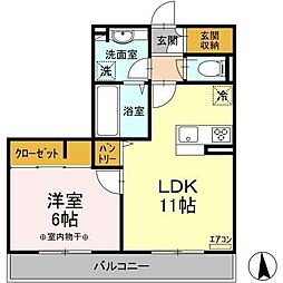 サニーコート4 1LDKの間取図画像